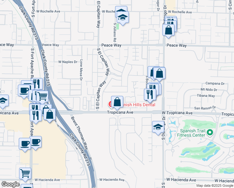 map of restaurants, bars, coffee shops, grocery stores, and more near 8887 La Manga Ave in Las Vegas