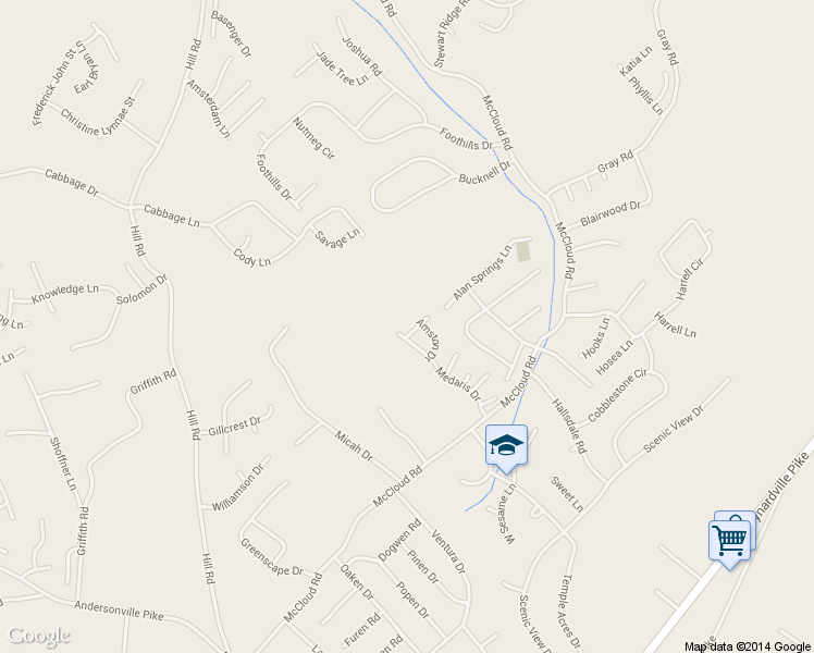 map of restaurants, bars, coffee shops, grocery stores, and more near 4407 Cornview Ln in Knoxville