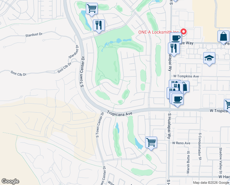 map of restaurants, bars, coffee shops, grocery stores, and more near 10514 Bambola Place in Las Vegas
