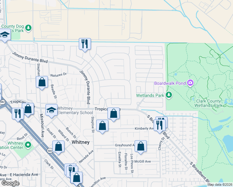 map of restaurants, bars, coffee shops, grocery stores, and more near 4821 Alphonse Drive in Las Vegas