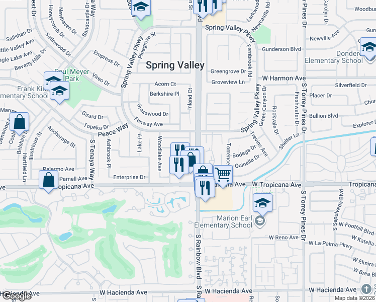 map of restaurants, bars, coffee shops, grocery stores, and more near 4776 Willow Crest Avenue in Las Vegas