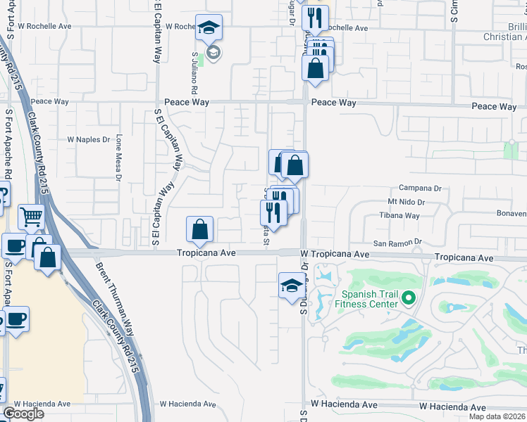 map of restaurants, bars, coffee shops, grocery stores, and more near 8673 Pico Grande Court in Las Vegas