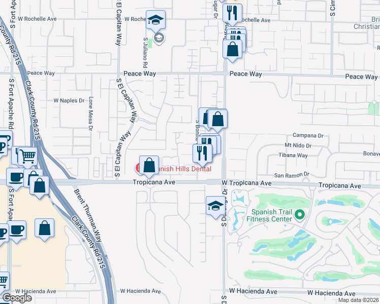map of restaurants, bars, coffee shops, grocery stores, and more near 8744 Las Posas Avenue in Las Vegas