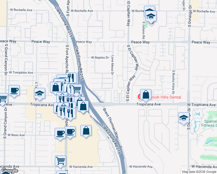 map of restaurants, bars, coffee shops, grocery stores, and more near 9140 Sapphire Point Avenue in Las Vegas