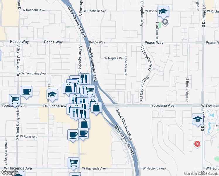 map of restaurants, bars, coffee shops, grocery stores, and more near 9204 Sapphire Point Avenue in Las Vegas