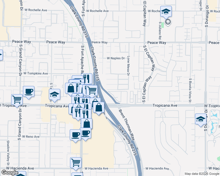 map of restaurants, bars, coffee shops, grocery stores, and more near 9204 Sapphire Point Avenue in Las Vegas
