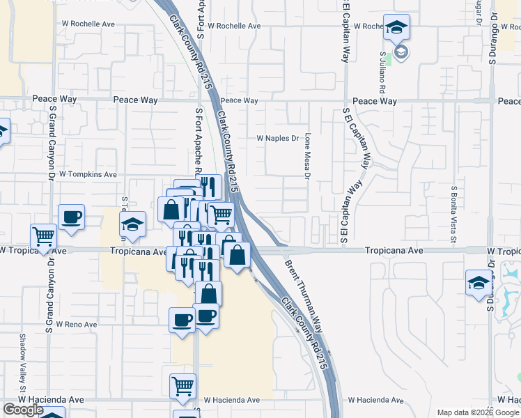 map of restaurants, bars, coffee shops, grocery stores, and more near 9204 Sapphire Point Avenue in Las Vegas