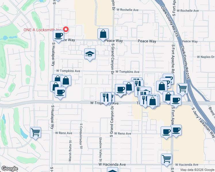 map of restaurants, bars, coffee shops, grocery stores, and more near 9827 Brook Canyon Drive in Las Vegas