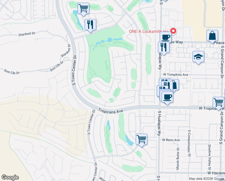 map of restaurants, bars, coffee shops, grocery stores, and more near 4816 Riva De Romanza Street in Las Vegas