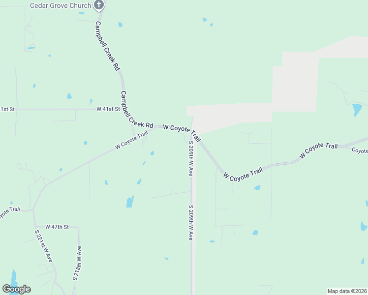 map of restaurants, bars, coffee shops, grocery stores, and more near 4236 South 209th West Avenue in Sand Springs