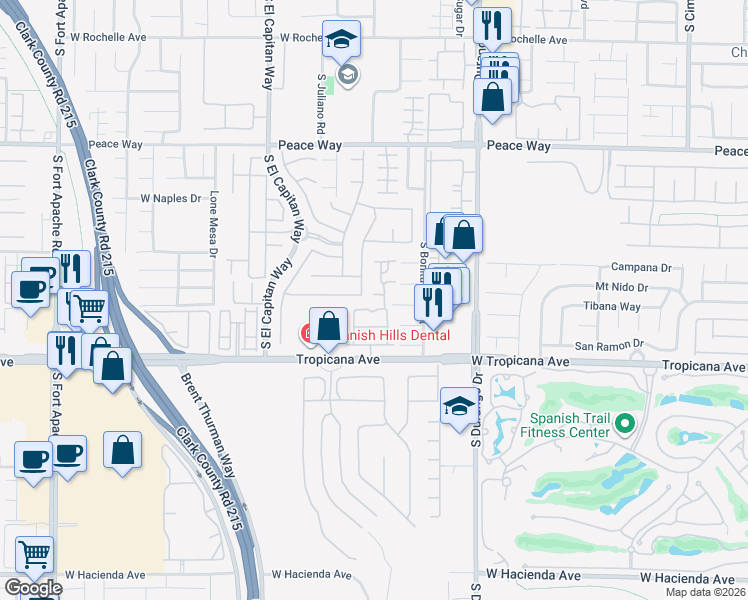 map of restaurants, bars, coffee shops, grocery stores, and more near 8797 Seal Rock Court in Las Vegas