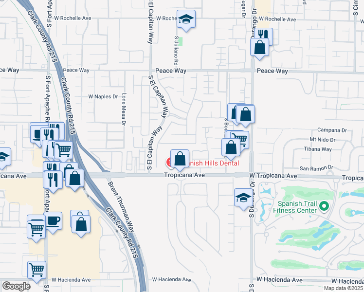map of restaurants, bars, coffee shops, grocery stores, and more near 8887 La Manga Avenue in Las Vegas