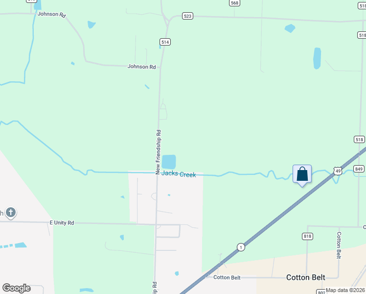 map of restaurants, bars, coffee shops, grocery stores, and more near New Friendship Road in Paragould