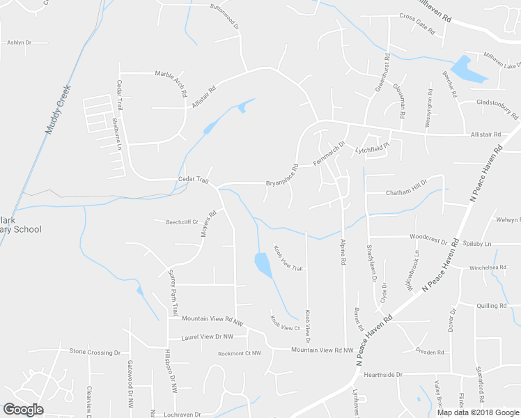 map of restaurants, bars, coffee shops, grocery stores, and more near 4180 Malbeth Court in Winston-Salem