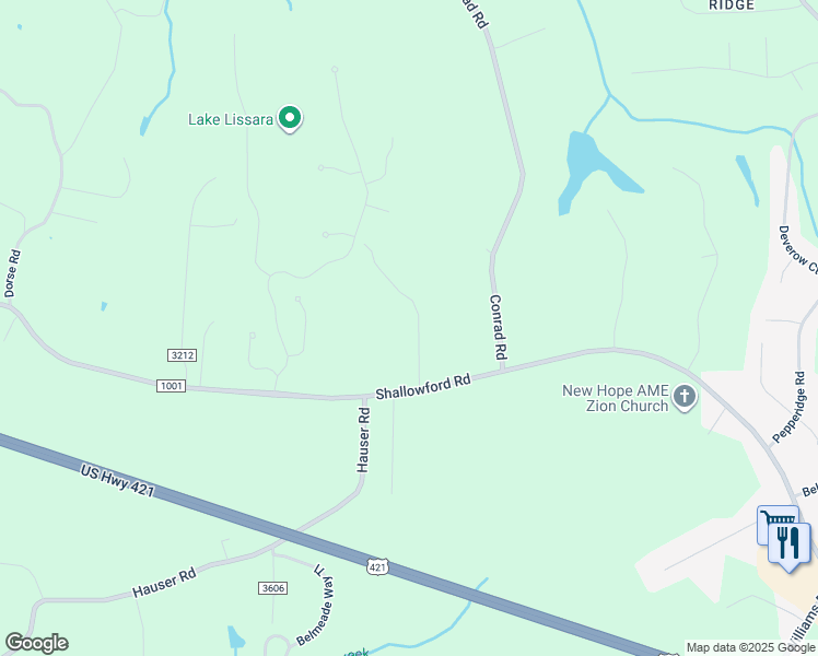 map of restaurants, bars, coffee shops, grocery stores, and more near 204 Plemmons Road in Lewisville