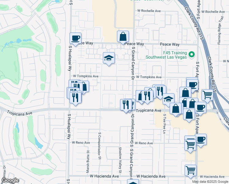 map of restaurants, bars, coffee shops, grocery stores, and more near 9917 Canyon Peak Drive in Las Vegas