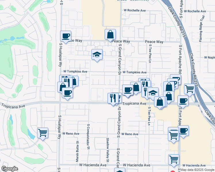 map of restaurants, bars, coffee shops, grocery stores, and more near 9887 Brook Canyon Dr in Las Vegas