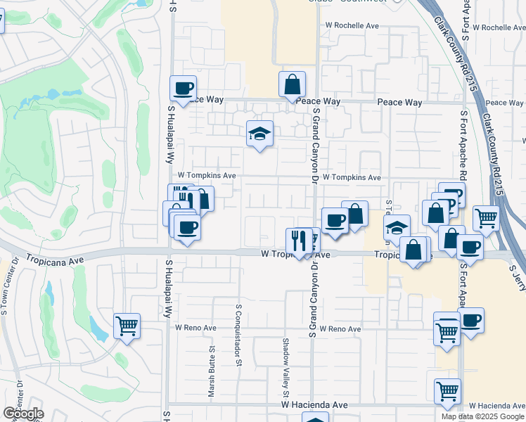 map of restaurants, bars, coffee shops, grocery stores, and more near 9941 Canyon Peak Dr in Las Vegas