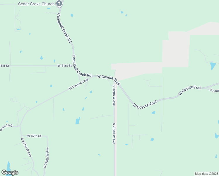 map of restaurants, bars, coffee shops, grocery stores, and more near 4236 South 209th West Avenue in Sand Springs