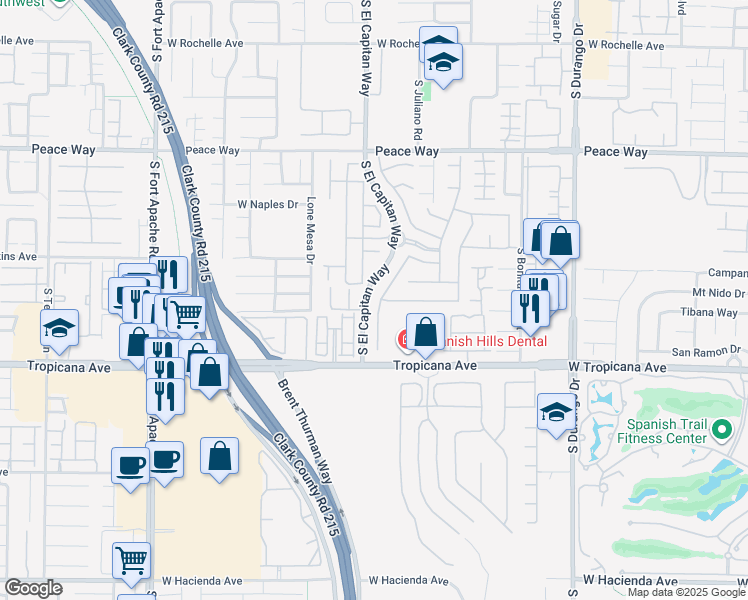 map of restaurants, bars, coffee shops, grocery stores, and more near 1076 Augsburg Lane in Las Vegas
