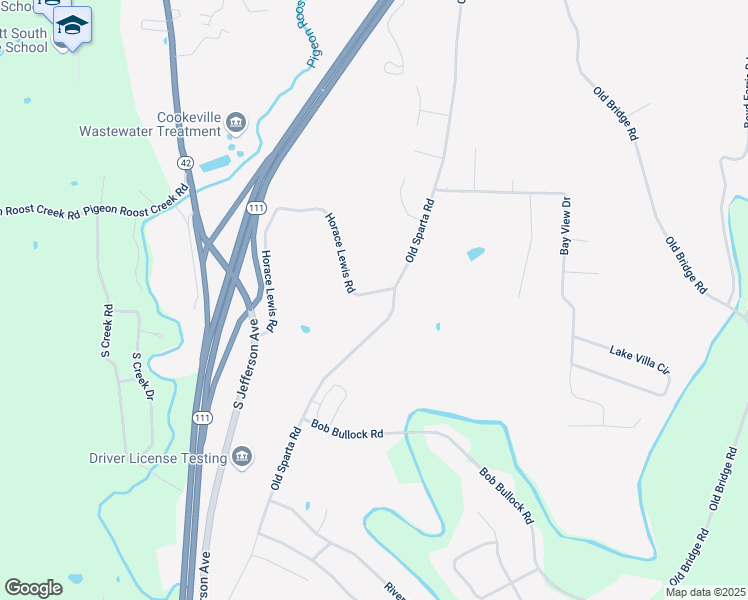 map of restaurants, bars, coffee shops, grocery stores, and more near 4401 Old Sparta Road in Cookeville