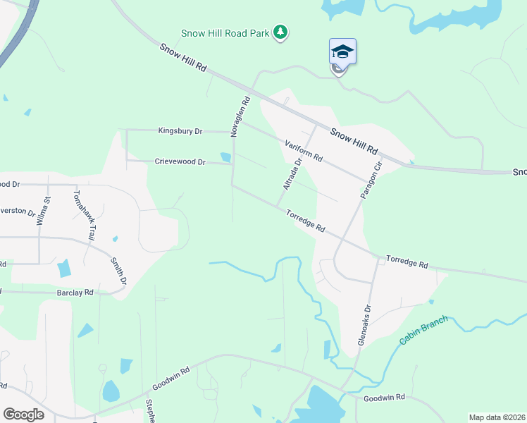 map of restaurants, bars, coffee shops, grocery stores, and more near 800 Torredge Road in Durham