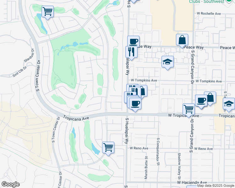 map of restaurants, bars, coffee shops, grocery stores, and more near 10267 Santo Nina Court in Las Vegas