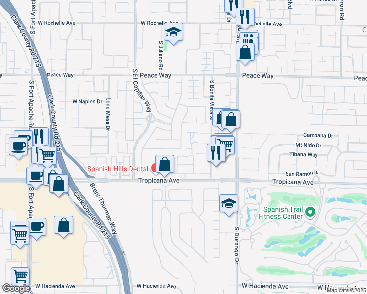 map of restaurants, bars, coffee shops, grocery stores, and more near 4772 Lomas Santa Fe Street in Las Vegas