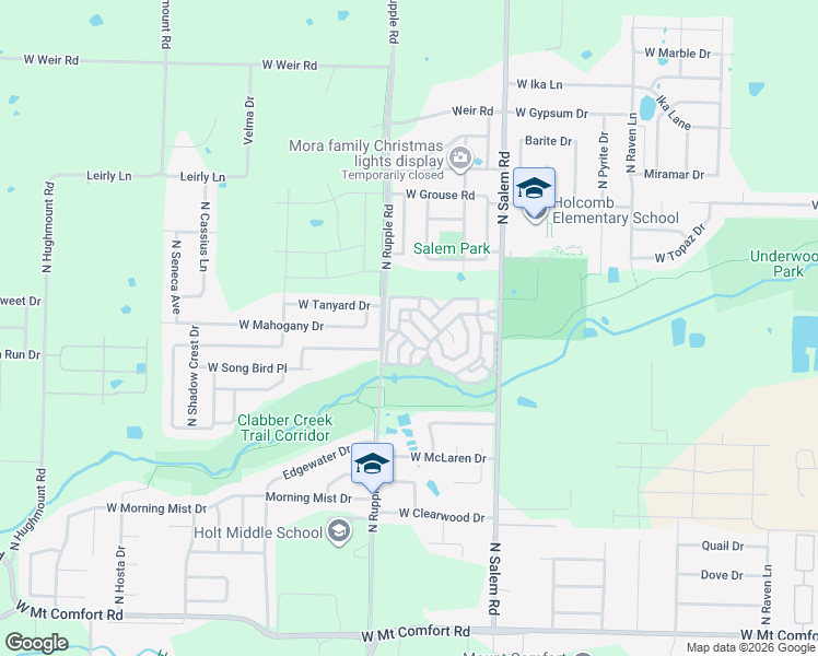 map of restaurants, bars, coffee shops, grocery stores, and more near 3648 South Tower Circle in Fayetteville
