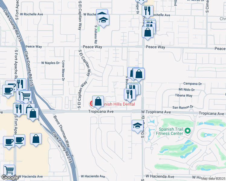 map of restaurants, bars, coffee shops, grocery stores, and more near 8788 Seal Rock Court in Las Vegas