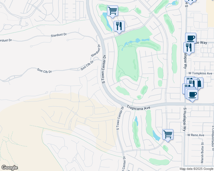 map of restaurants, bars, coffee shops, grocery stores, and more near 4797 Denaro Drive in Las Vegas