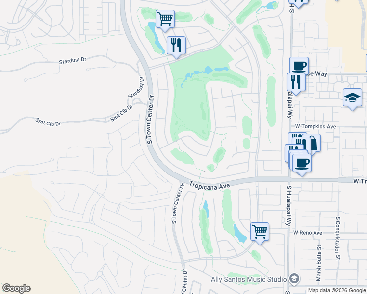 map of restaurants, bars, coffee shops, grocery stores, and more near 10553 Bambola Place in Las Vegas