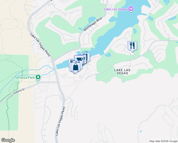 map of restaurants, bars, coffee shops, grocery stores, and more near 30 Strada Di Villaggio in Henderson