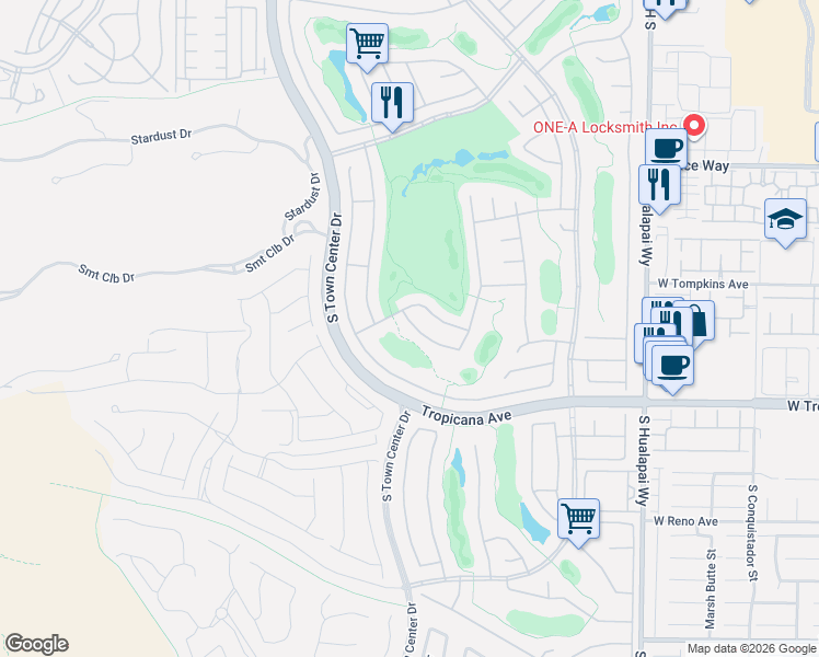 map of restaurants, bars, coffee shops, grocery stores, and more near 10553 Bambola Place in Las Vegas