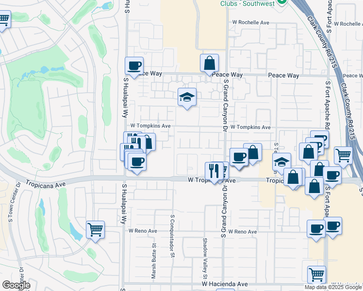 map of restaurants, bars, coffee shops, grocery stores, and more near 9941 Canyon Peak Drive in Las Vegas