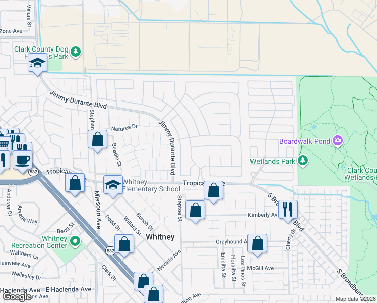 map of restaurants, bars, coffee shops, grocery stores, and more near 4815 Canna Drive in Las Vegas