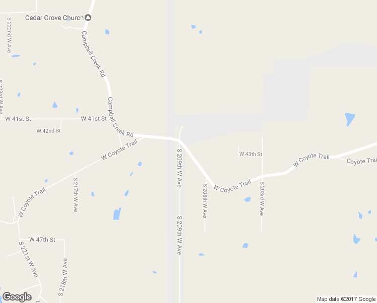 map of restaurants, bars, coffee shops, grocery stores, and more near 20825 West Coyote Trail in Sand Springs