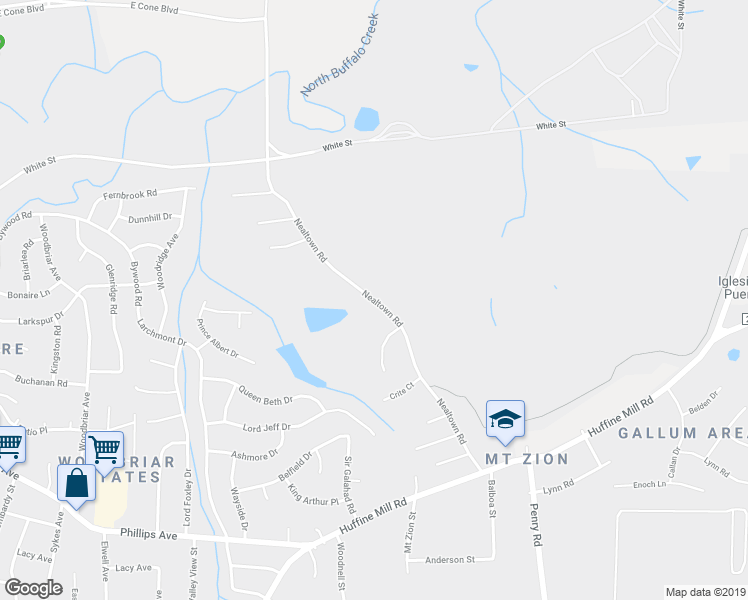 map of restaurants, bars, coffee shops, grocery stores, and more near 1000 Nealtown Road in Greensboro