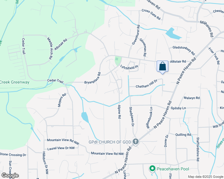 map of restaurants, bars, coffee shops, grocery stores, and more near 6017 Rittenhouse Road in Winston-Salem