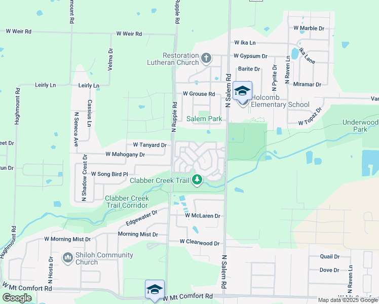 map of restaurants, bars, coffee shops, grocery stores, and more near 3603 North Tower Circle in Fayetteville