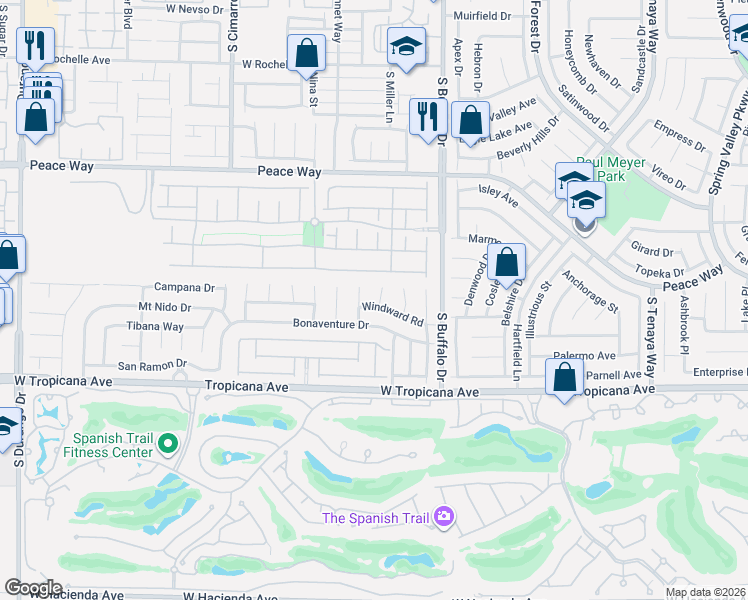 map of restaurants, bars, coffee shops, grocery stores, and more near 7931 Cape Flattery Avenue in Las Vegas