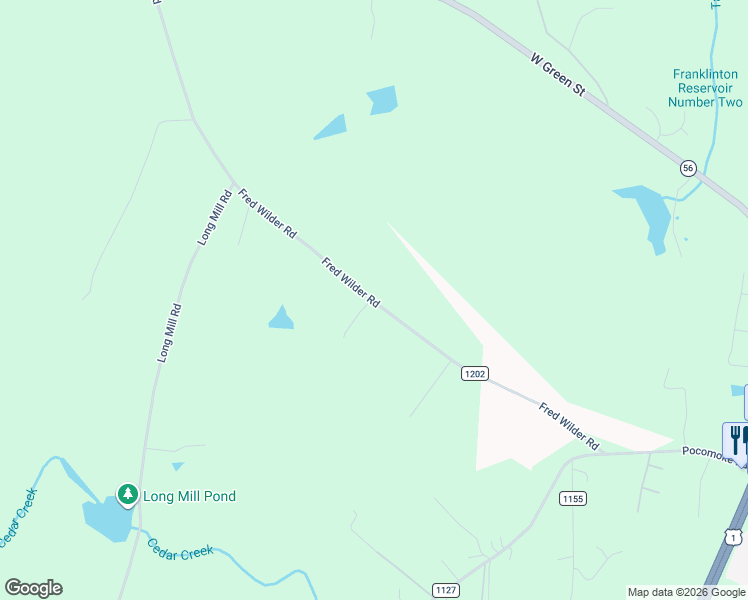 map of restaurants, bars, coffee shops, grocery stores, and more near 550 Fred Wilder Road in Franklinton