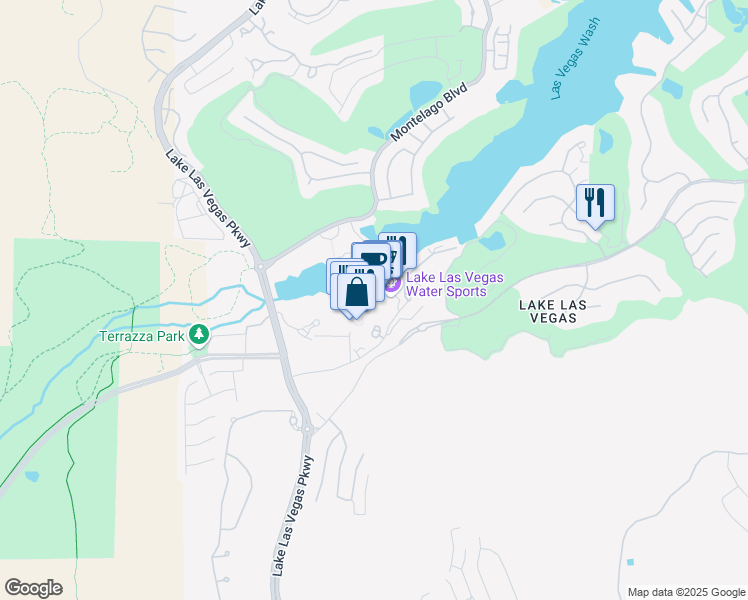 map of restaurants, bars, coffee shops, grocery stores, and more near 30 Strada Di Villaggio in Henderson