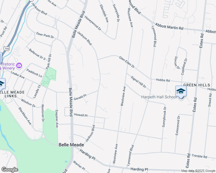 map of restaurants, bars, coffee shops, grocery stores, and more near 540 Jackson Blvd in Nashville