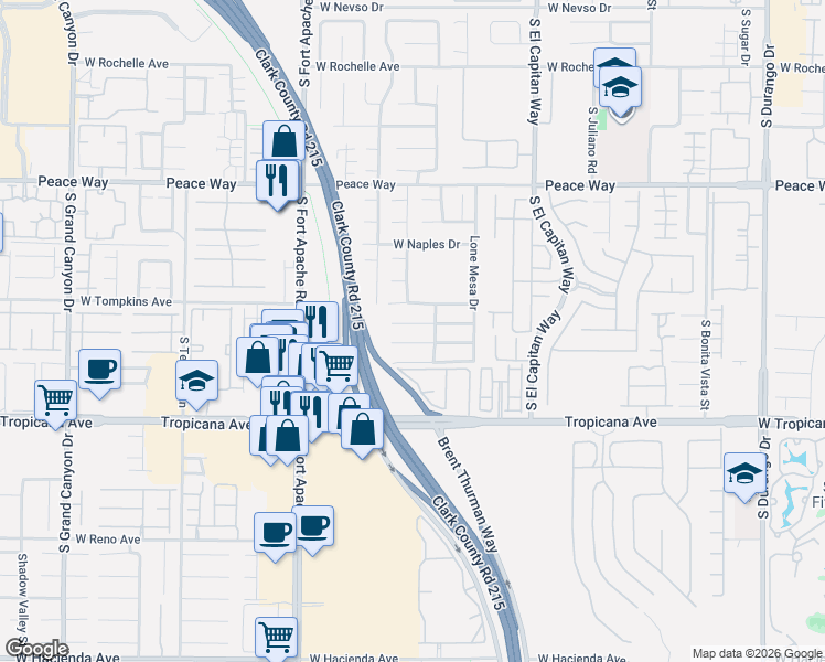 map of restaurants, bars, coffee shops, grocery stores, and more near 9211 Scallop Reef Avenue in Las Vegas