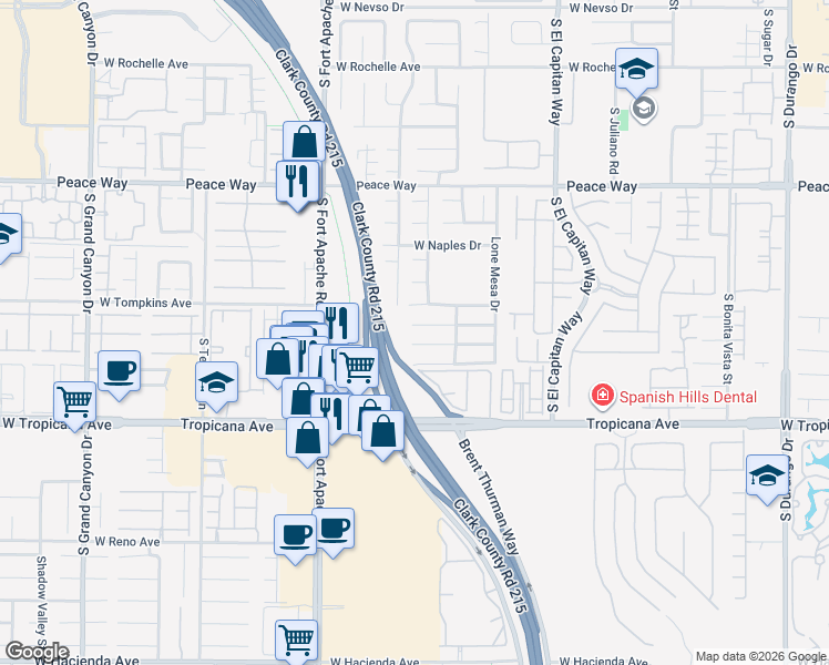 map of restaurants, bars, coffee shops, grocery stores, and more near 9211 Scallop Reef Avenue in Las Vegas