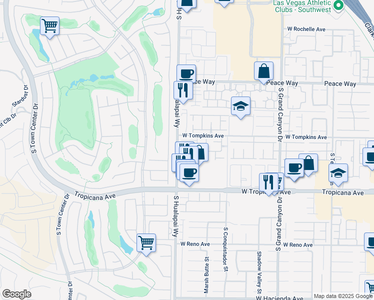 map of restaurants, bars, coffee shops, grocery stores, and more near 10157 Palazzo Marcelli Court in Las Vegas