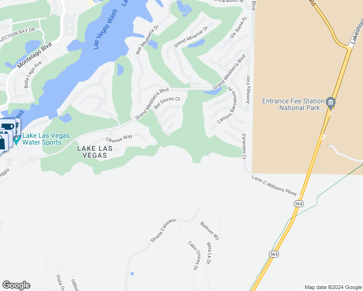 map of restaurants, bars, coffee shops, grocery stores, and more near 20 Strada Caruso in Henderson