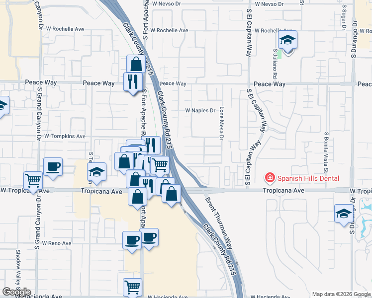 map of restaurants, bars, coffee shops, grocery stores, and more near 9211 Scallop Reef Avenue in Las Vegas