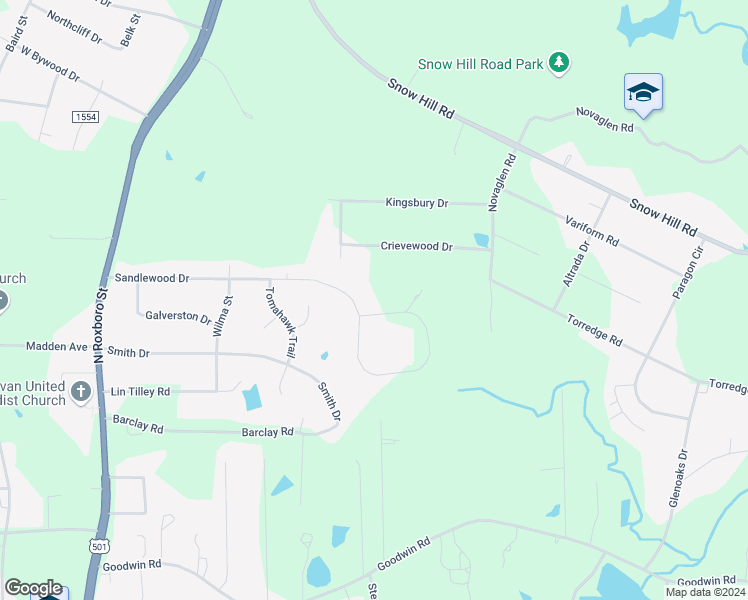 map of restaurants, bars, coffee shops, grocery stores, and more near 829 Sandlewood Drive in Durham